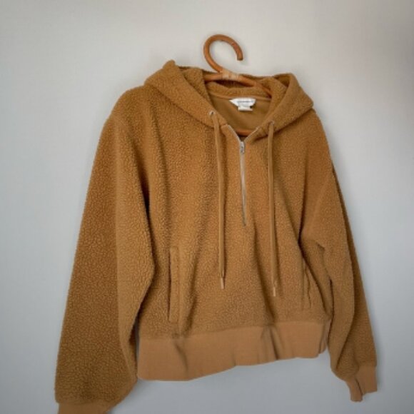 Club Monaco Teddy Quarter-Zip Shearling Hoodie Medium $170 - Picture 4 of 6